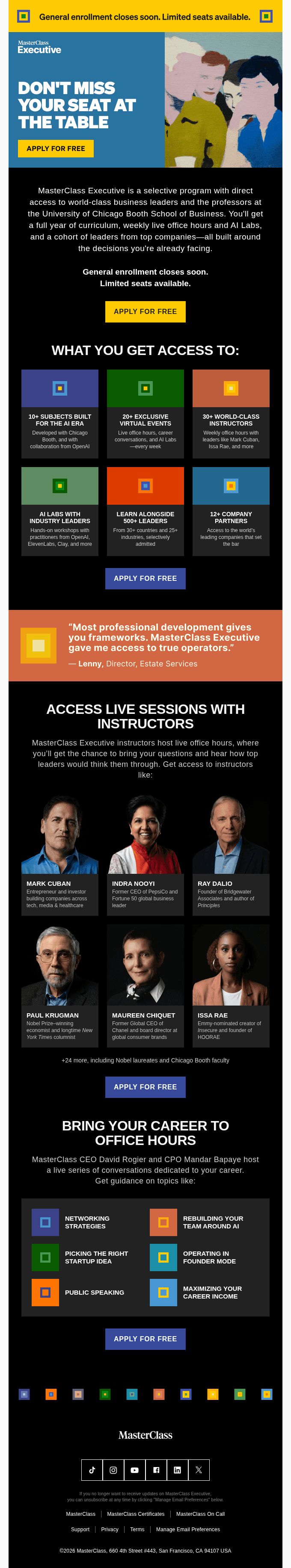 Join the room of today’s leaders. Apply today.