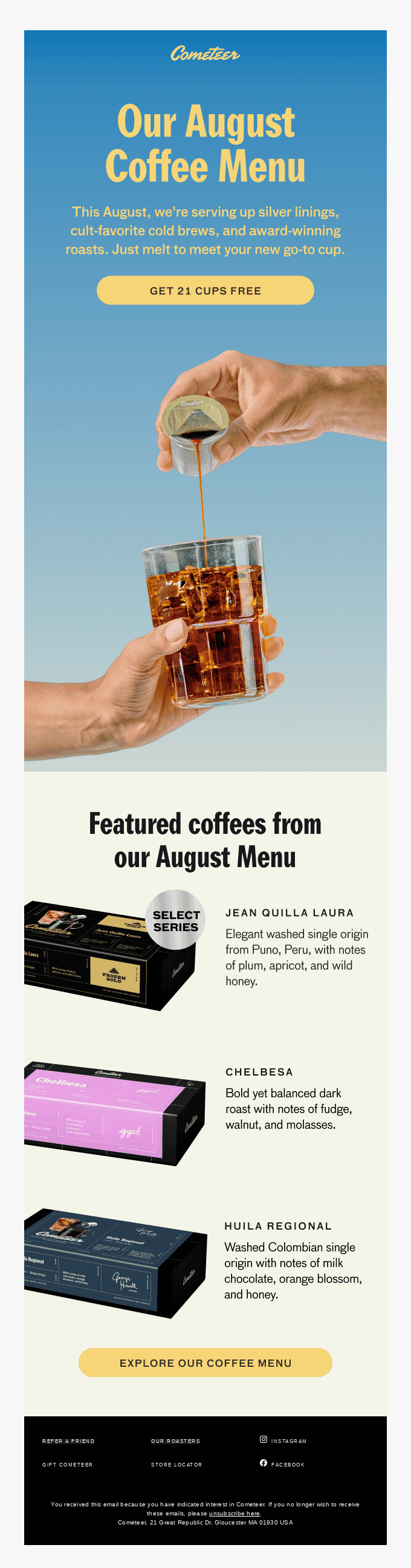 Our August Coffee Menu just dropped