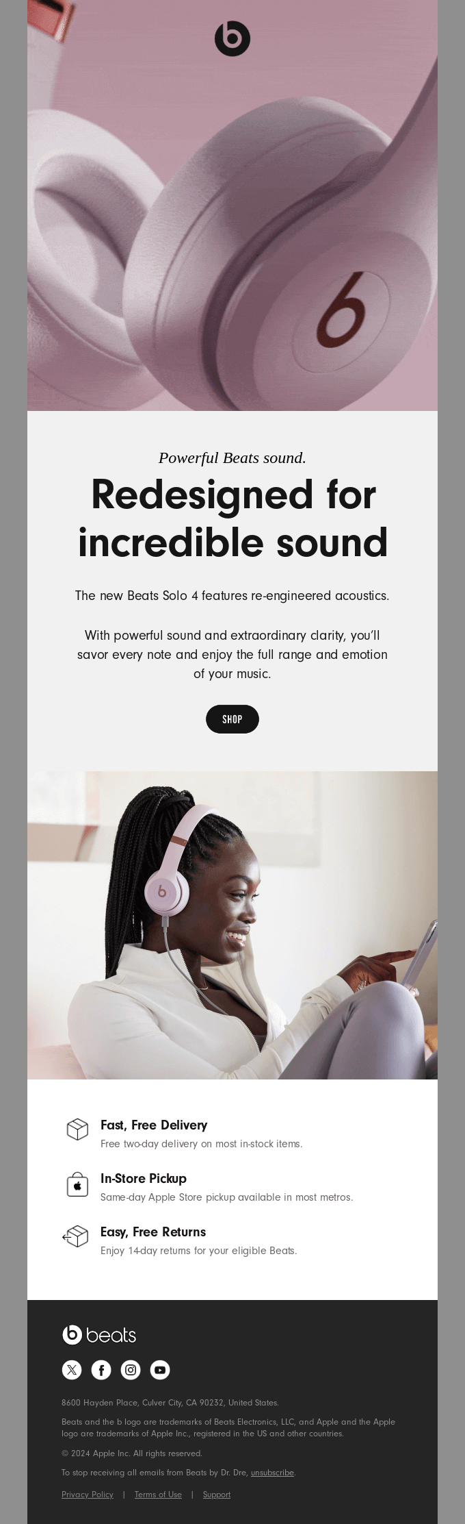 Redesigned for incredible sound