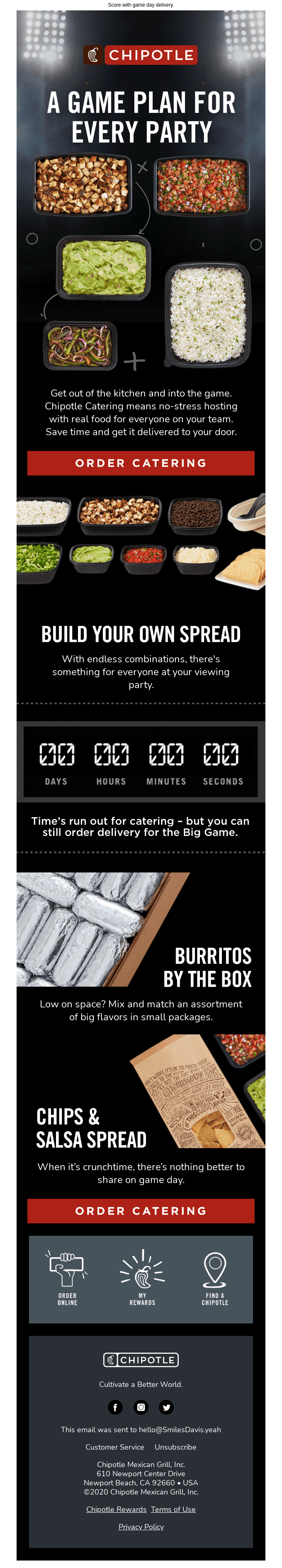 🏈  Big game? We cater. You win.