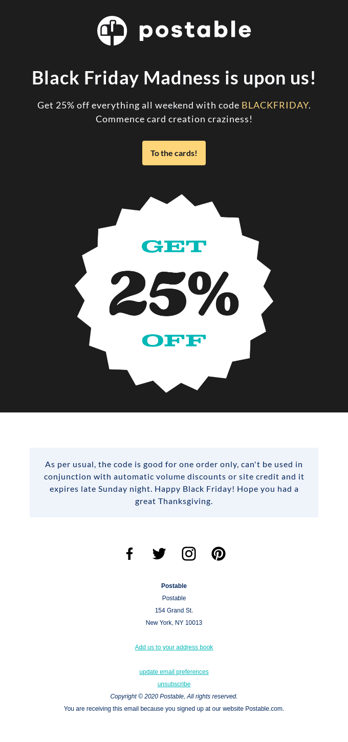 ⚫ BLACK FRIDAY = 25% OFF SITEWIDE ⚫