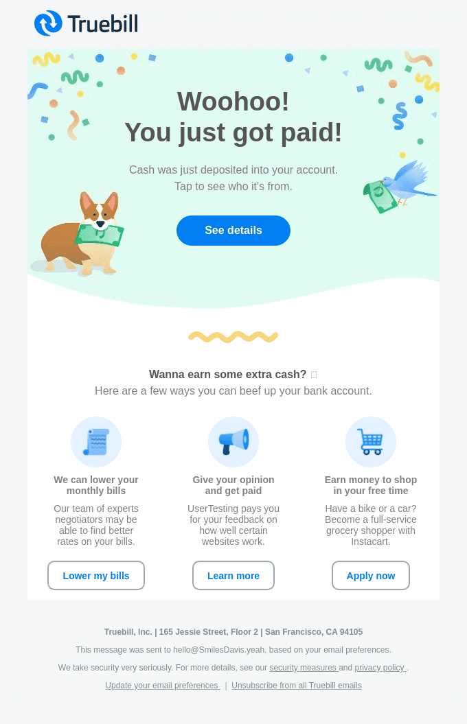 💰 You just received money!