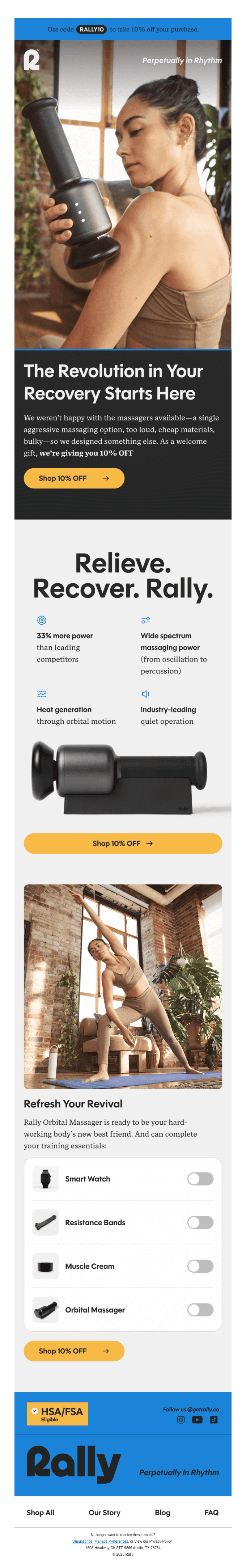 10% OFF Rally Welcome
