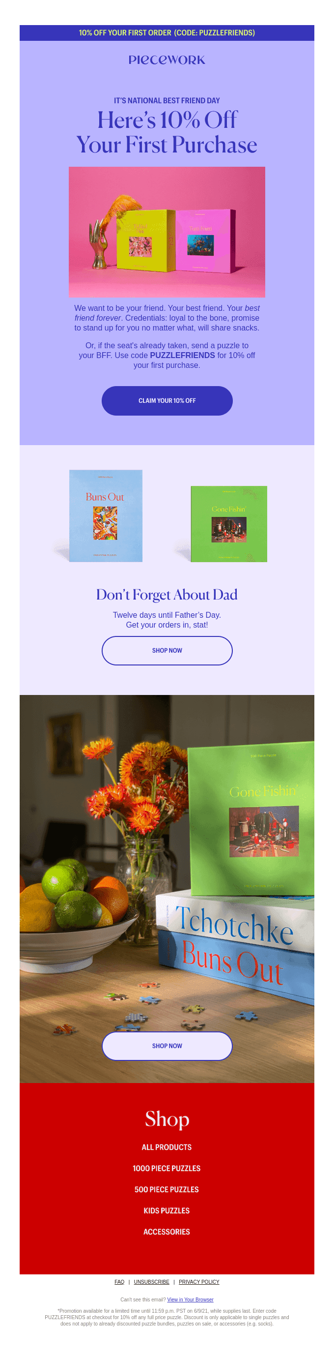 10% off your first purchase