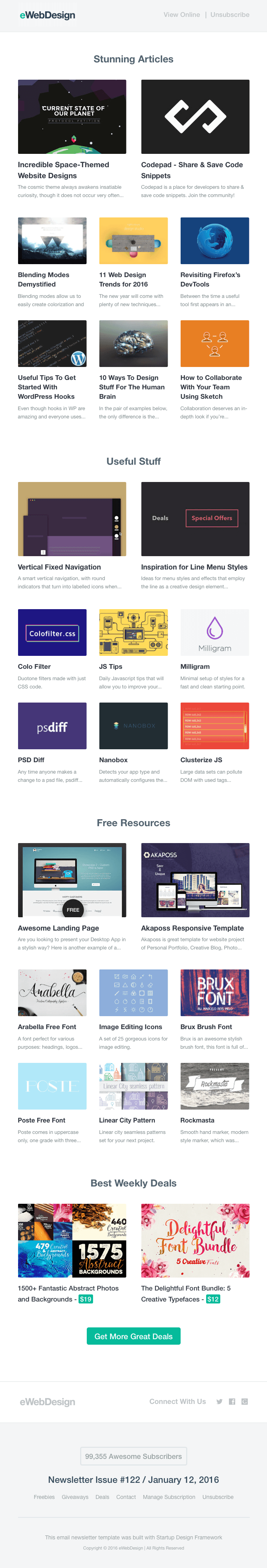11 Web Design Trends for 2016, Collaborate Using Sketch, Blending Modes Demystified, Line Menu Styles, Milligram, PSD Diff, Arabella Free Font