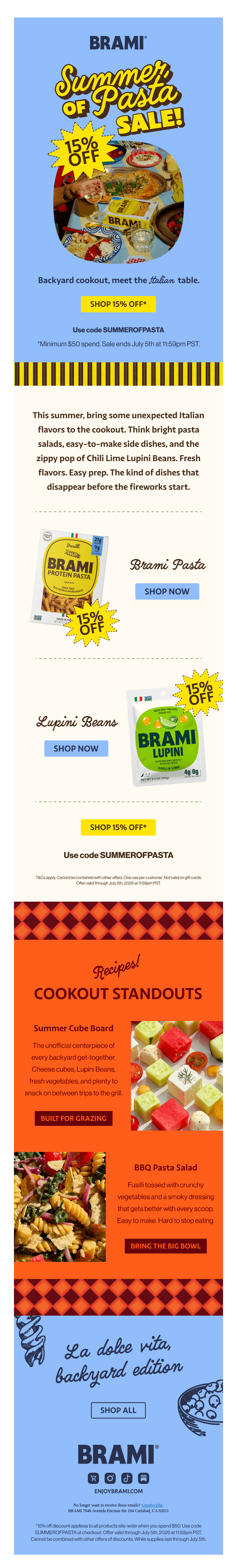 15% Off All Pasta