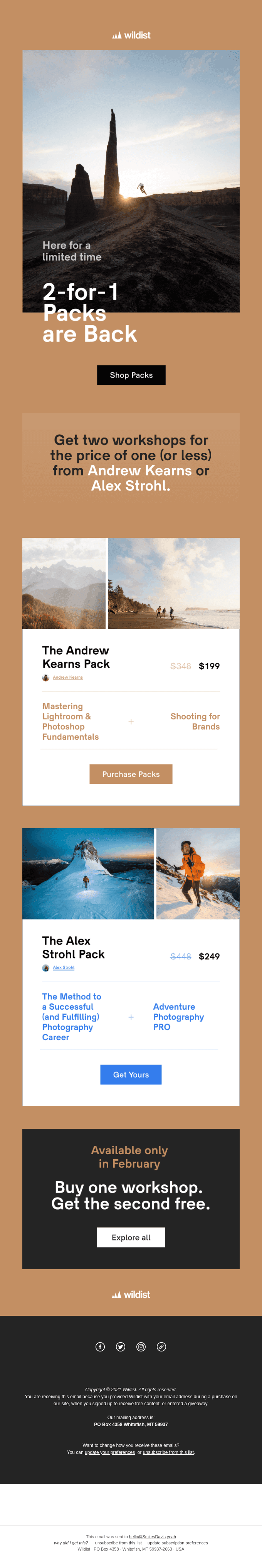 2-for-1 Packs are Back!