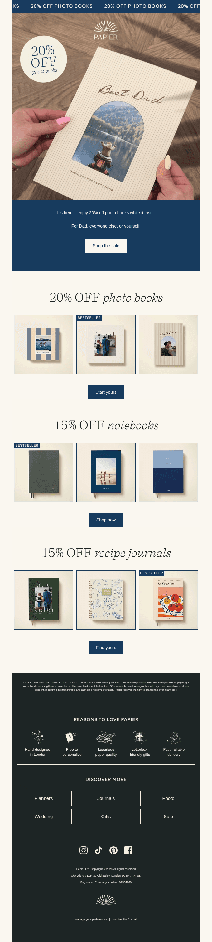20% off photo books