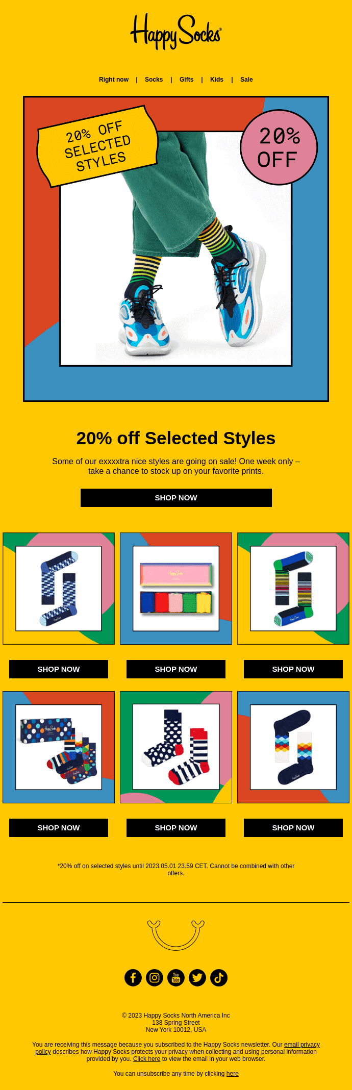 20% off selected styles!