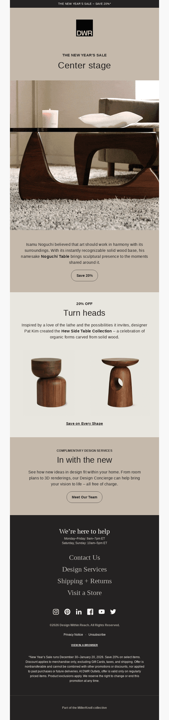 20% off the Noguchi Table