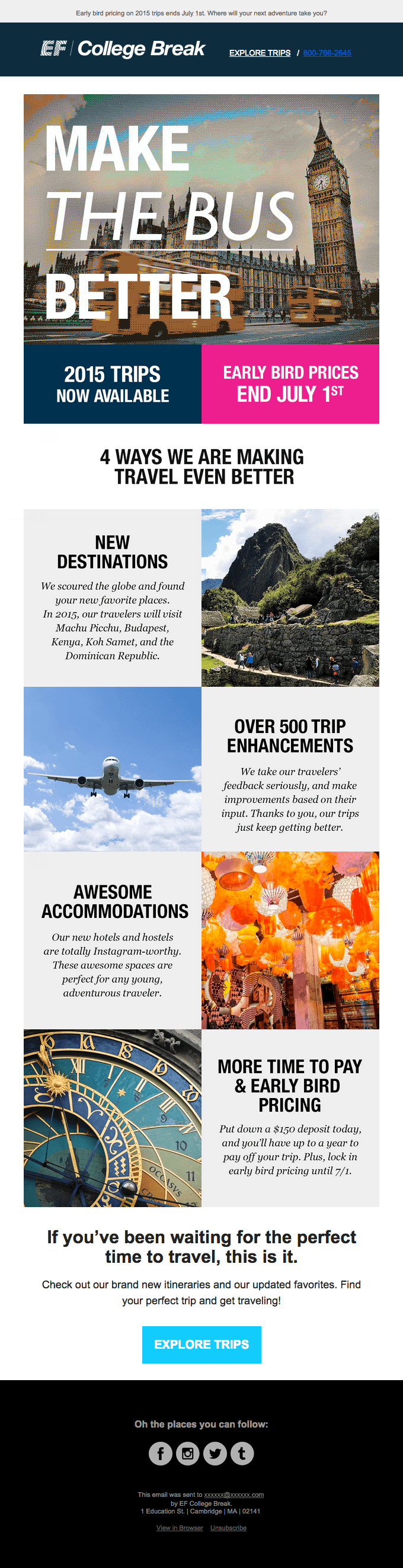 2015 Trips Are Here. Early Bird Prices End July 1st!
