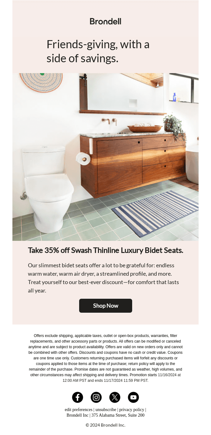 35% off. Friendsgiving Sale!