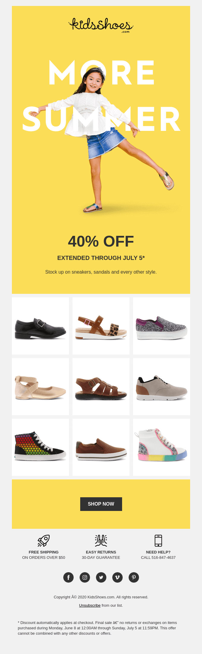 40% Off Kids Shoes!