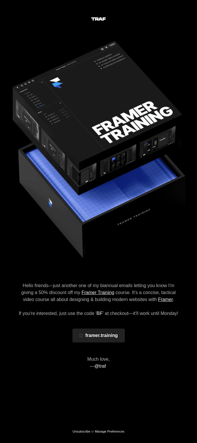 50% off Framer Training Course 📘