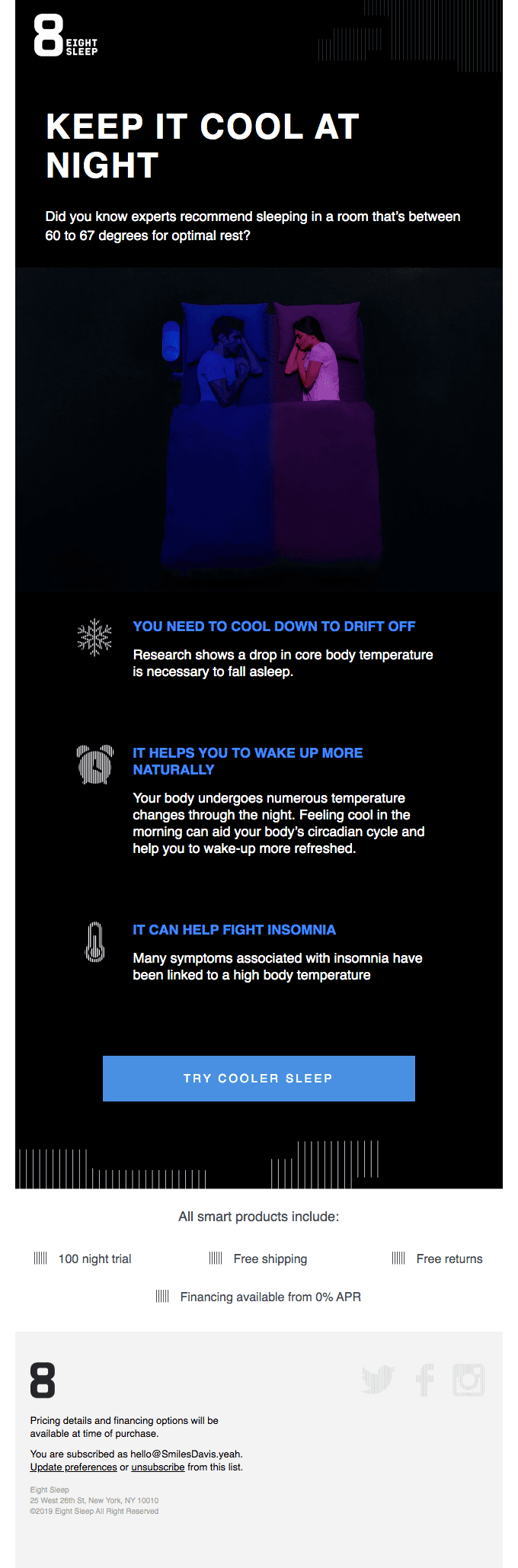 A cool tip for better sleep