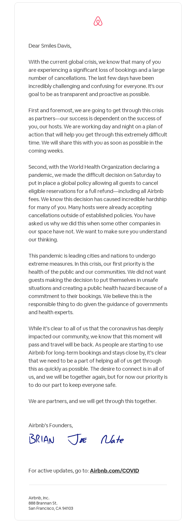 A Message From Our Founders