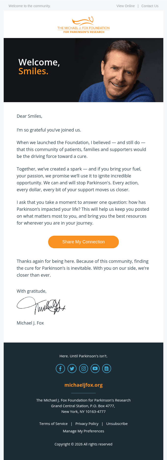 A note from Michael J. Fox