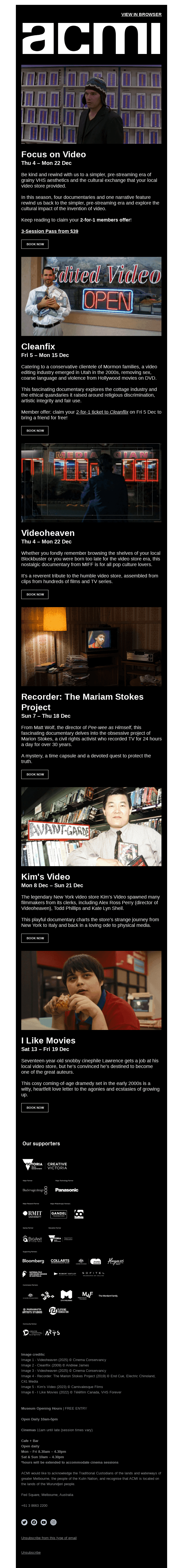 ACMI Cinemas: Focus on Video