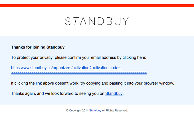 Activate your StandBuy account
