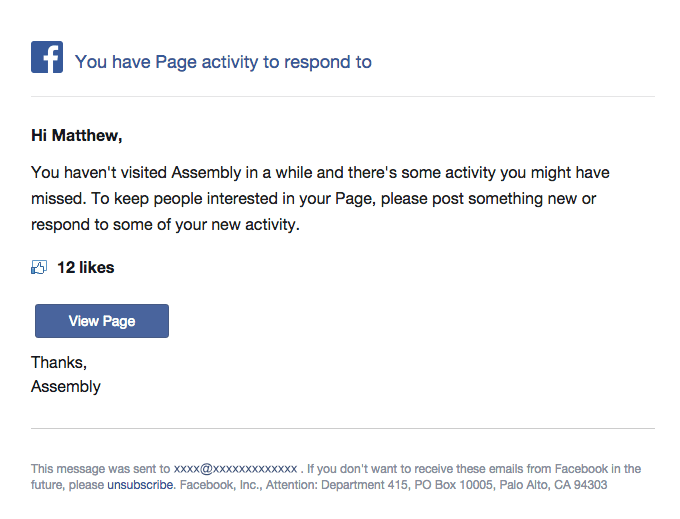 Visit Assembly to see recent activity