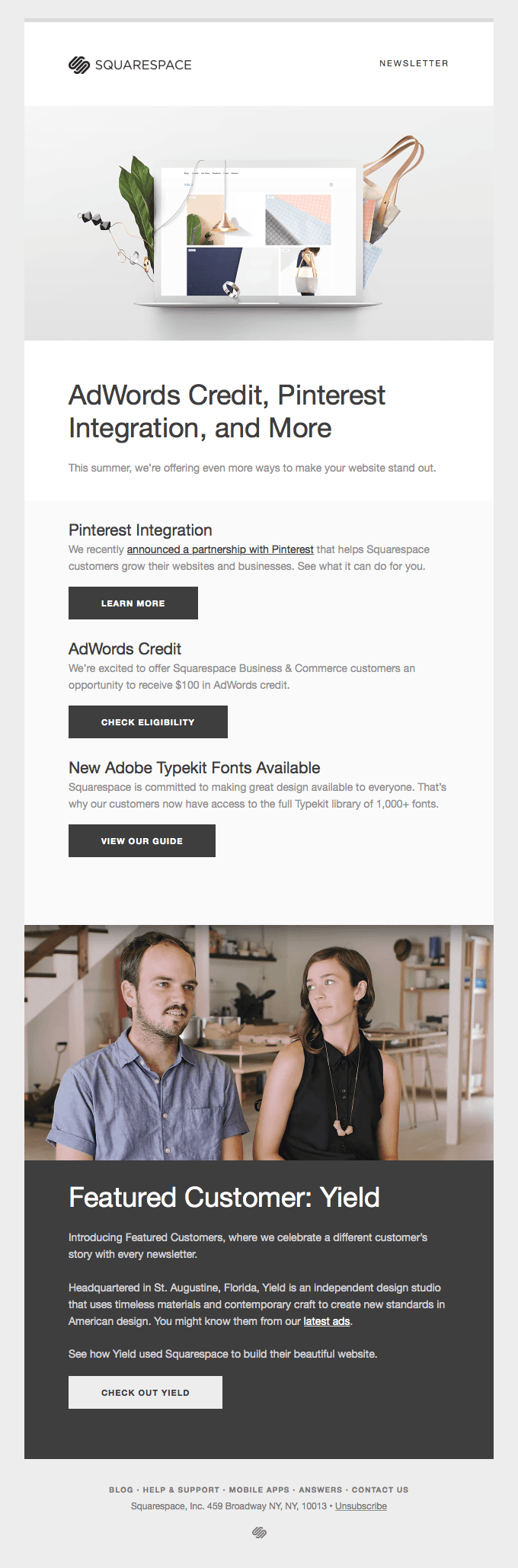 AdWords Credit, Pinterest Integration, and More