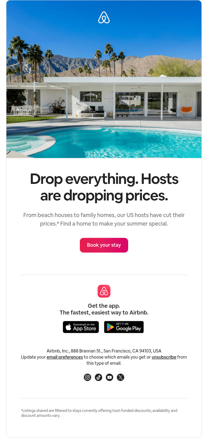 Thank the hosts for discounted homes