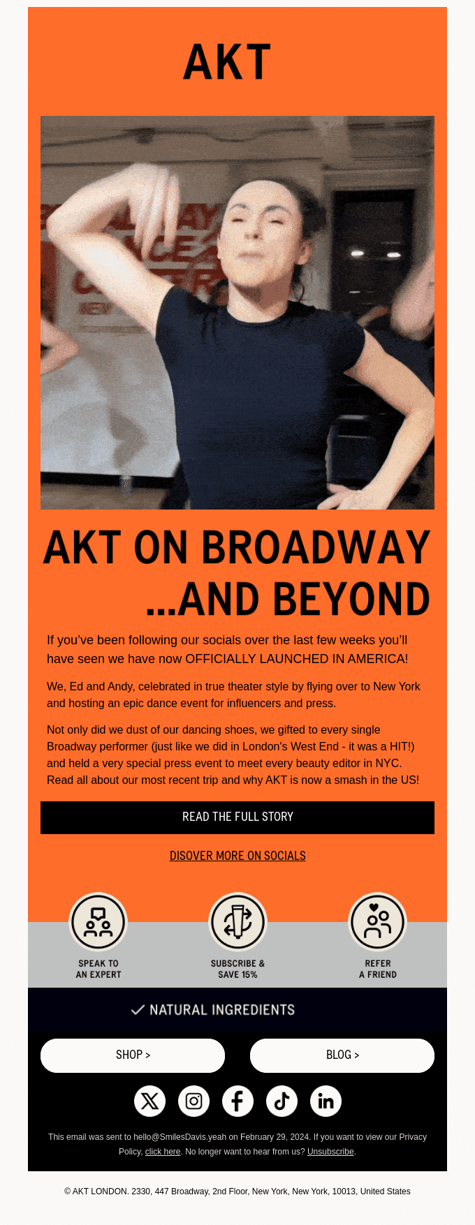 AKT ON BROADWAY ...AND BEYOND