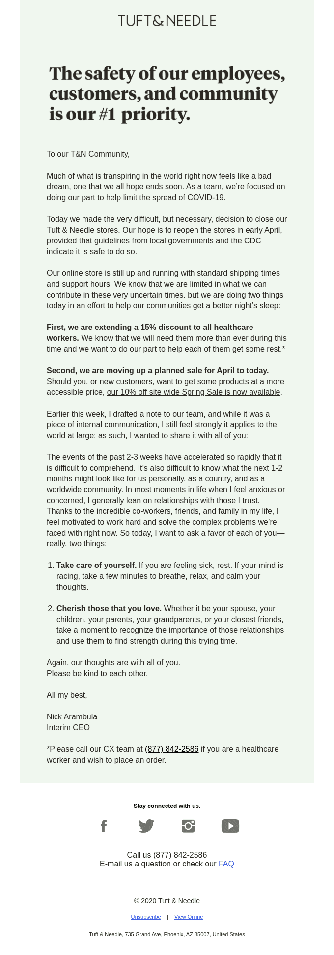 An Update from our CEO