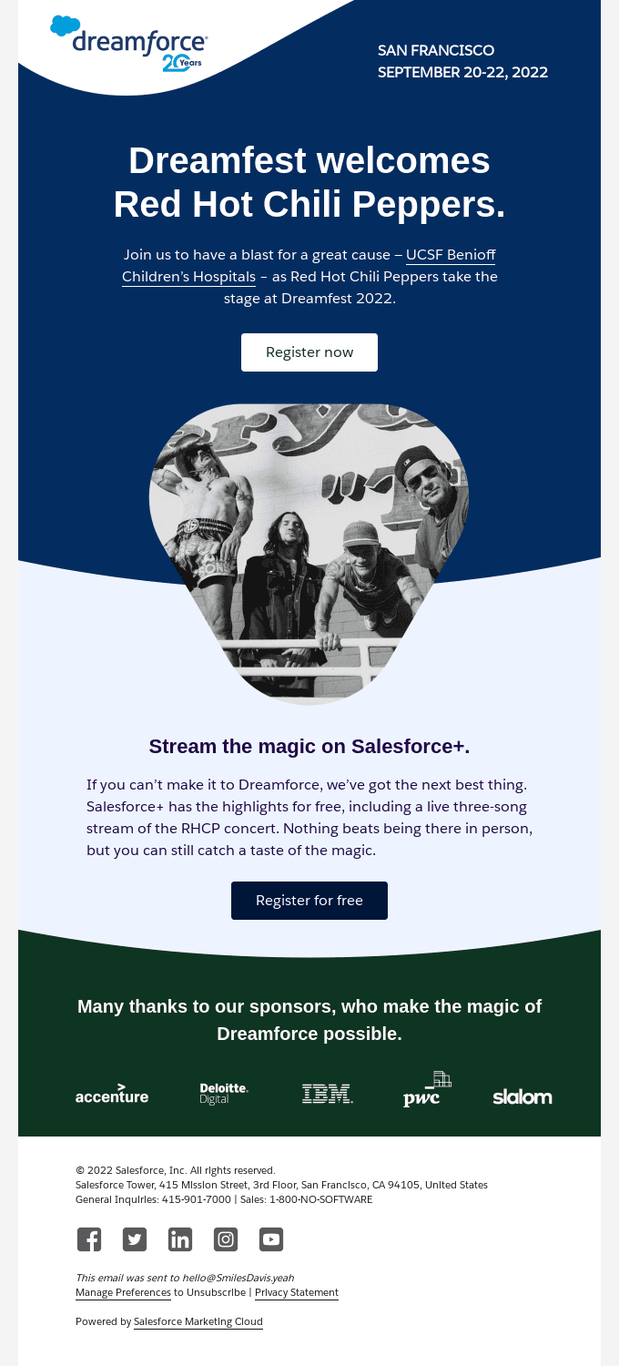And the Dreamforce band is …