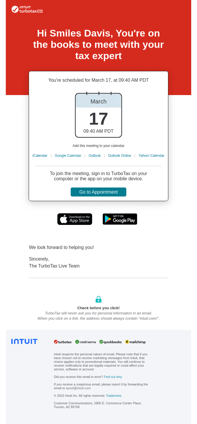 Appointment Confirmation