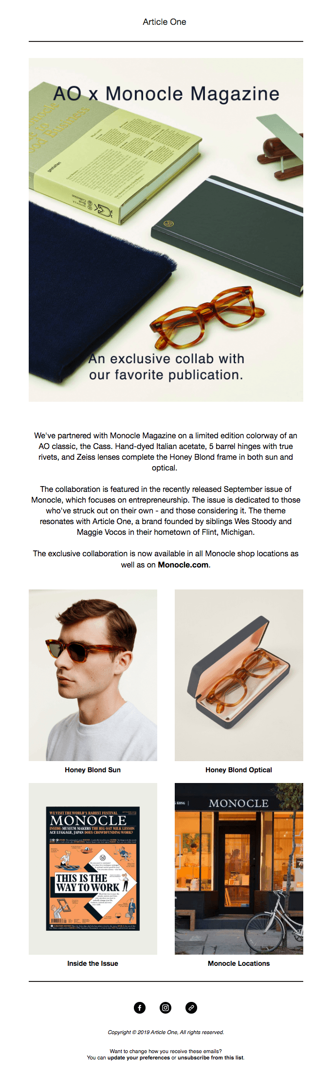 Article One x Monocle Magazine