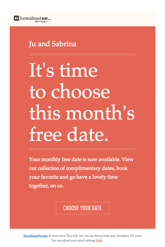 Beautiful Typography on this Product Update Email Design from How About We