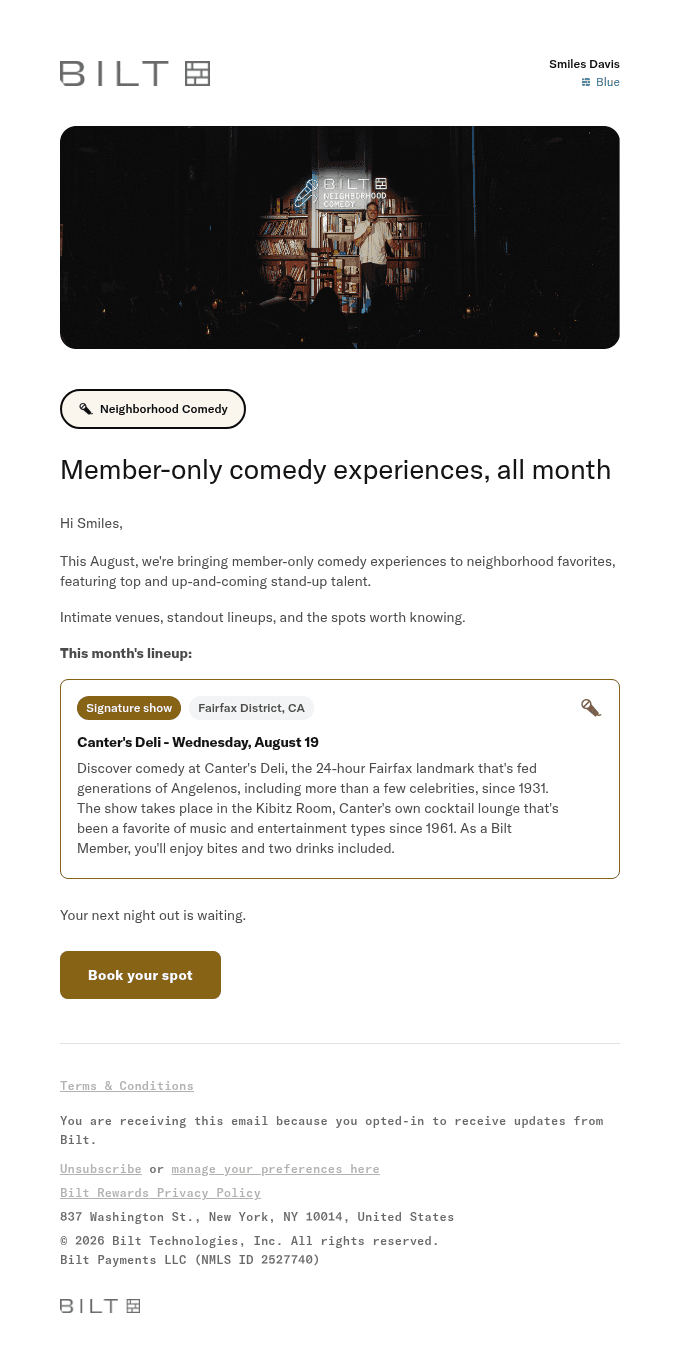 Matthew, discover comedy near you this month