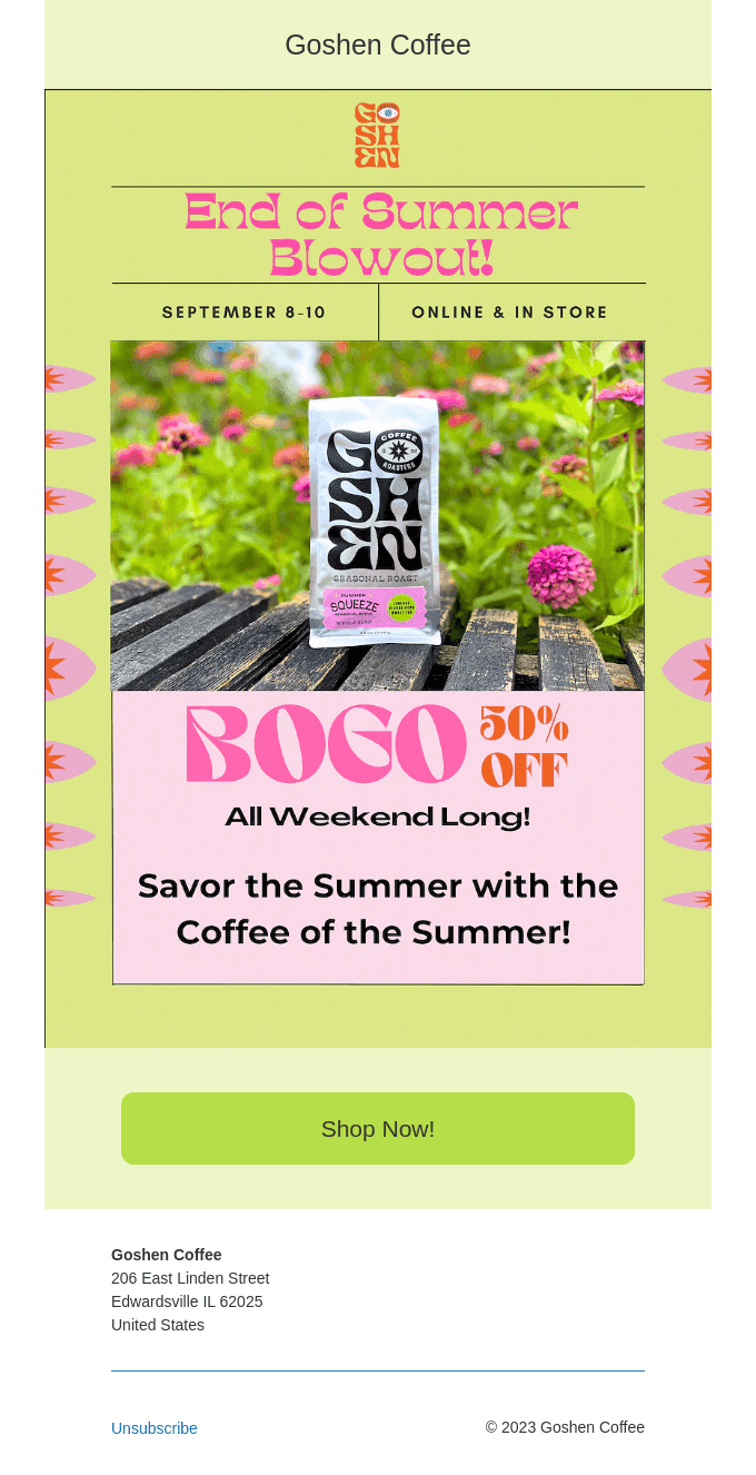 BOGO 50% SUMMER