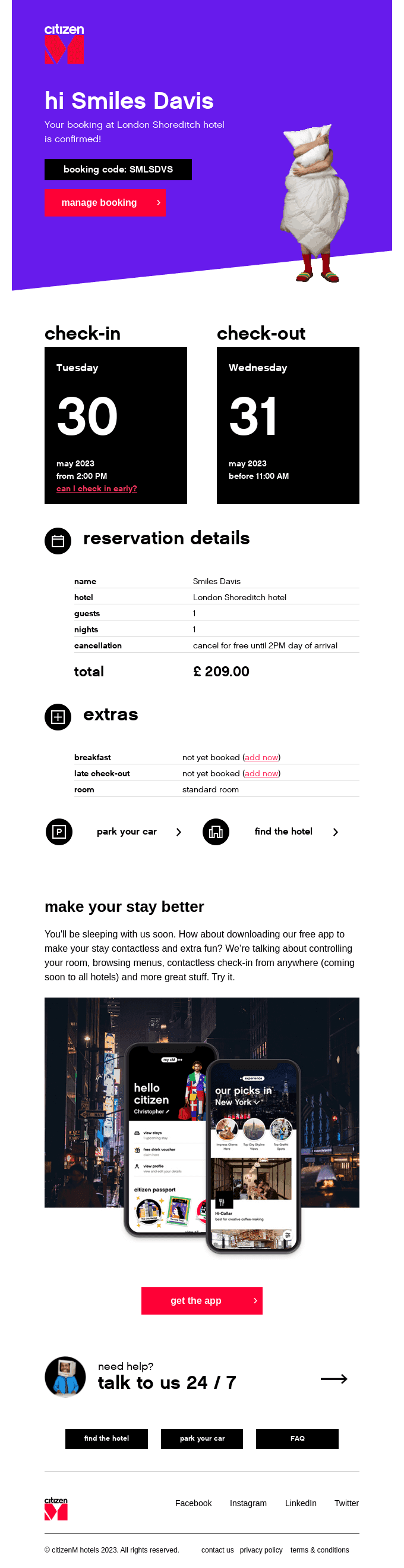 Booking code RGE656 in London