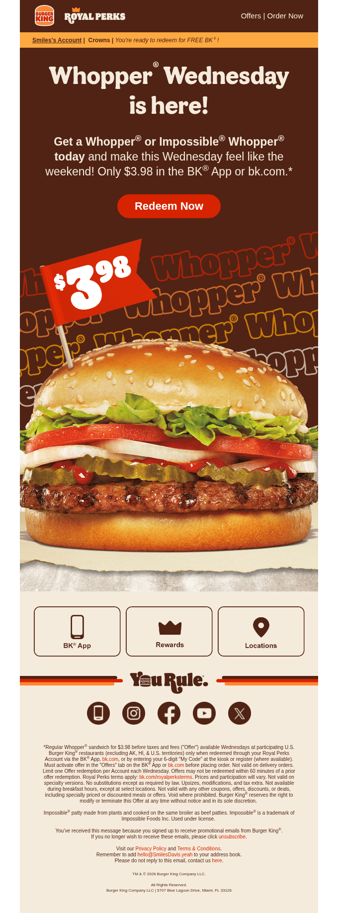 Hellooo Whopper Wednesday! 😋🍔