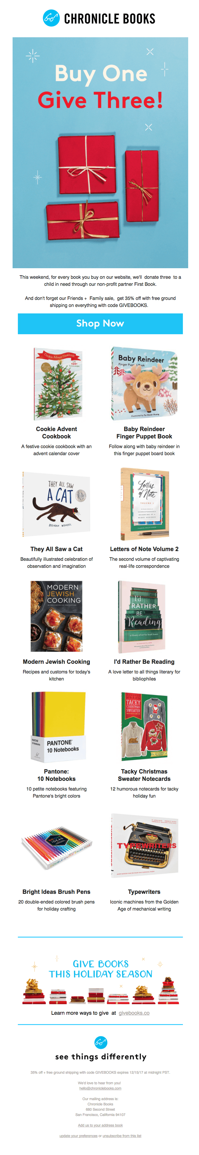 Buy One, Give Three Books
