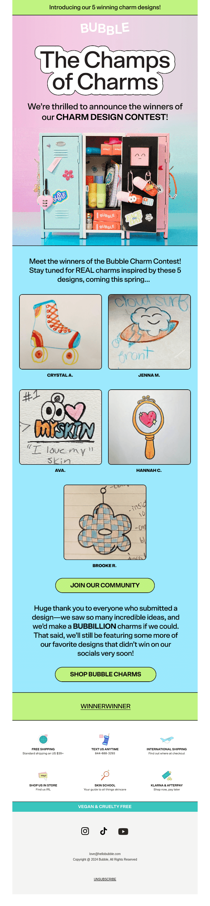 CHARM CONTEST WINNER!!