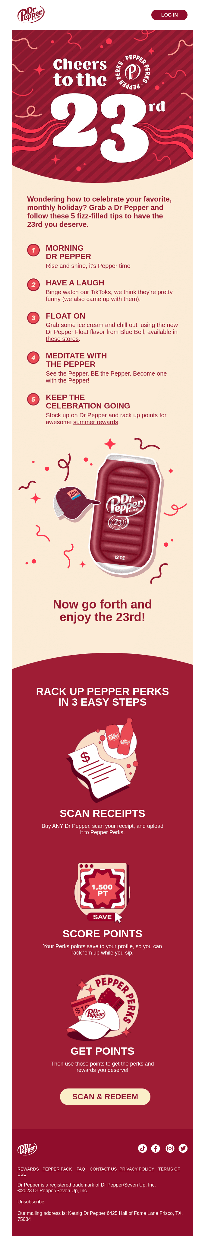 Cheers to Dr Pepper's 23rd