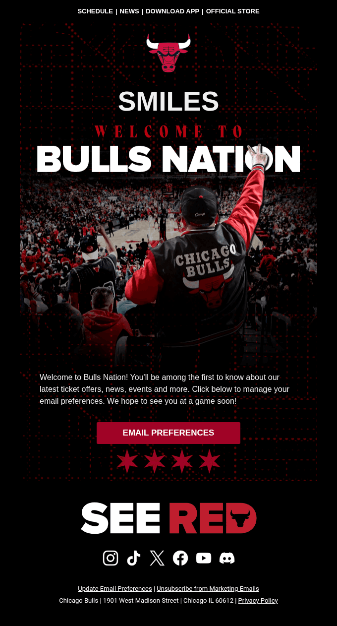 Smiles, Welcome to Bulls Nation