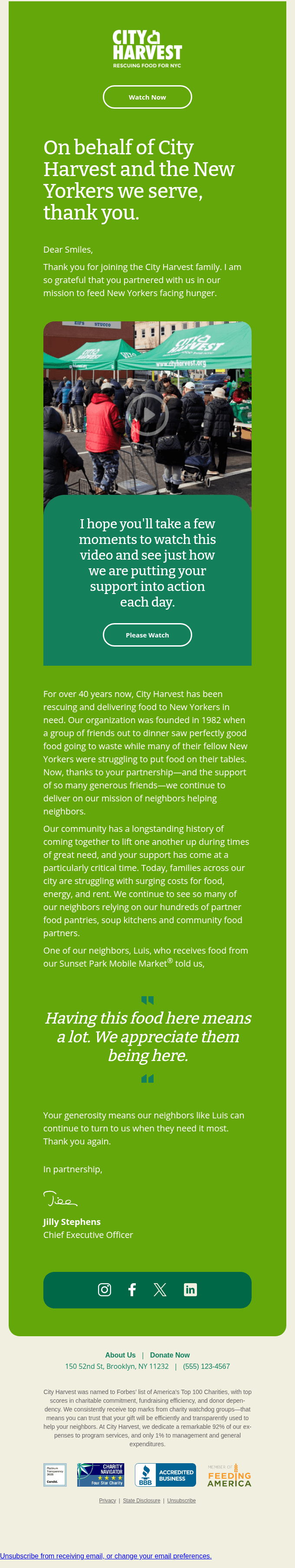 Welcome to the City Harvest family