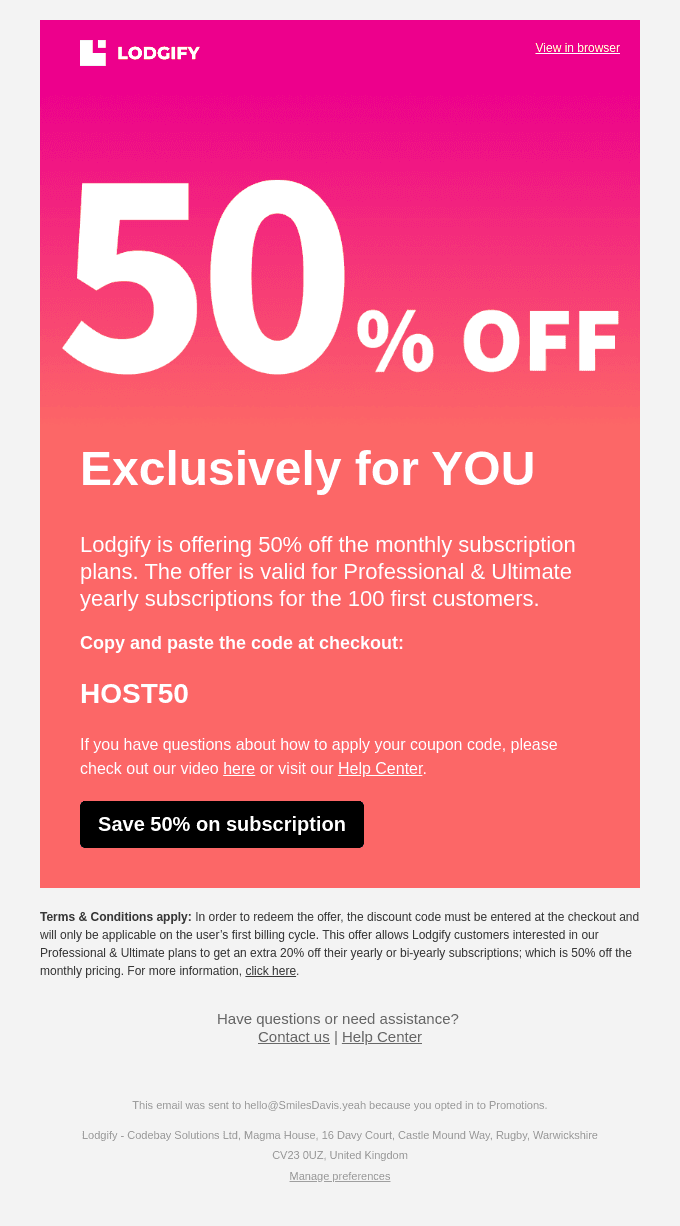 Claim your 50% discount 🔥