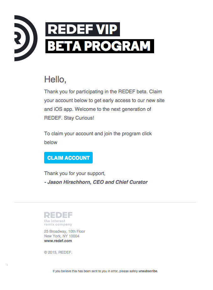 Claim Your REDEF Account