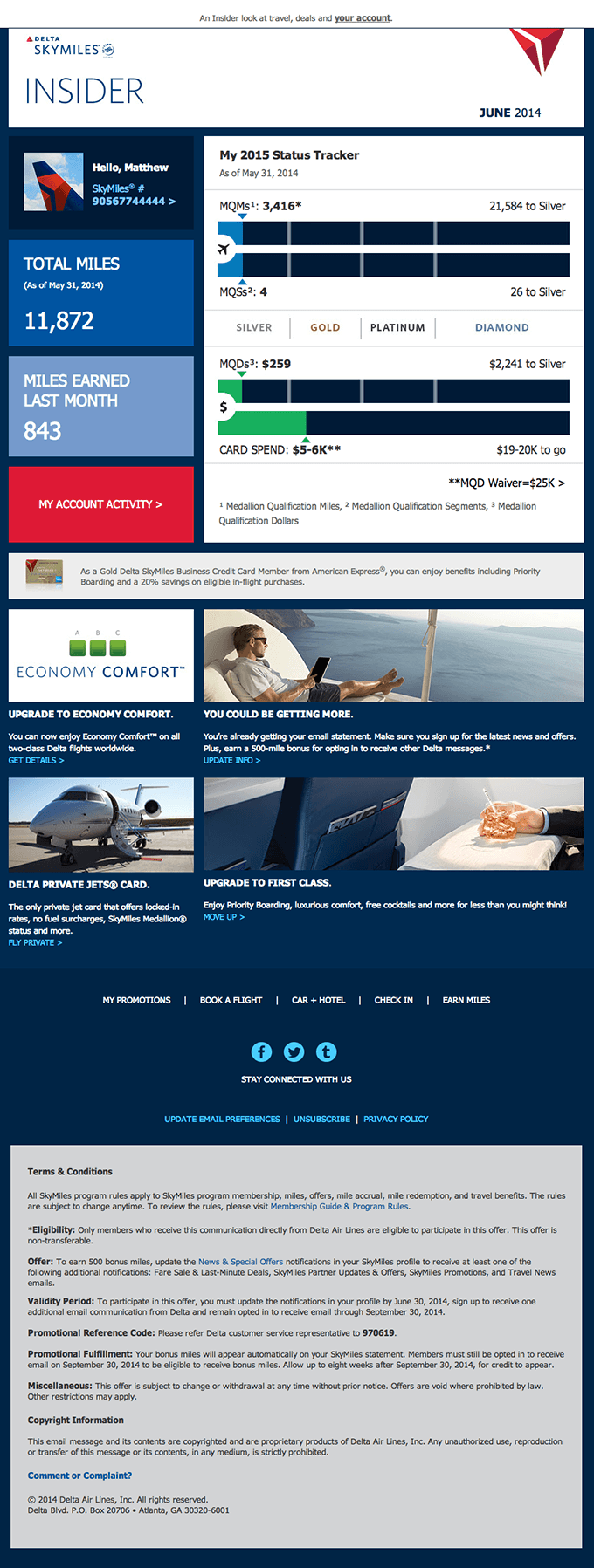 Complex Responsive Account Update Email from Delta