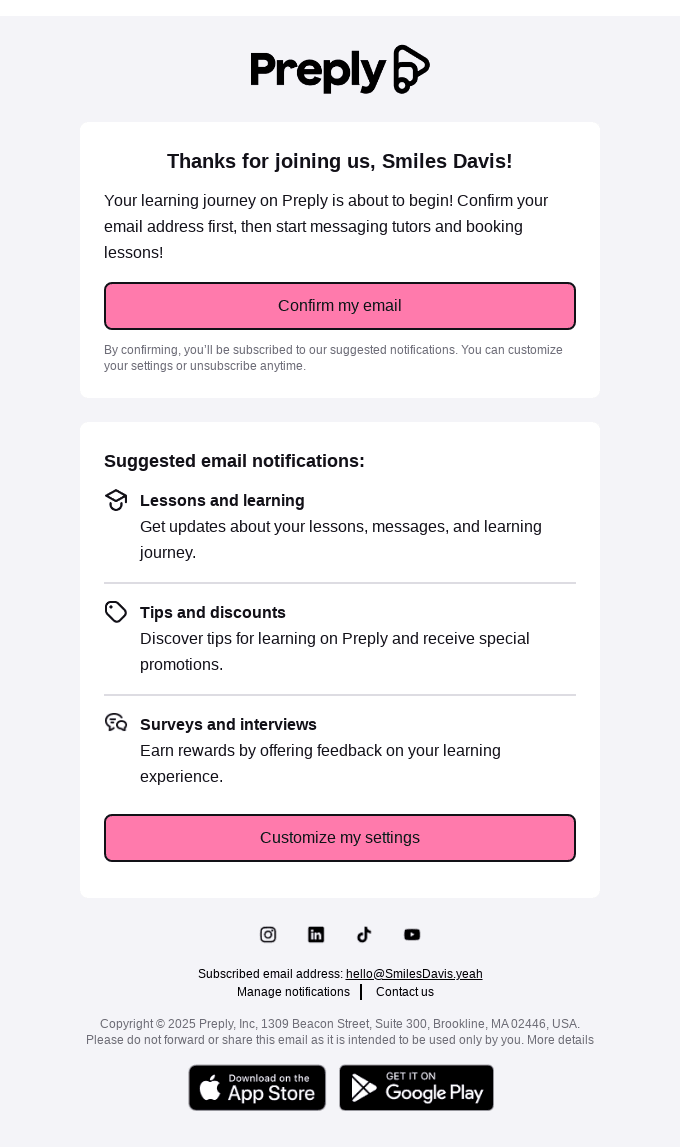 Confirm your email