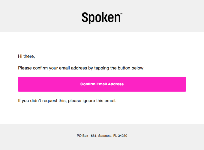 Confirm your email