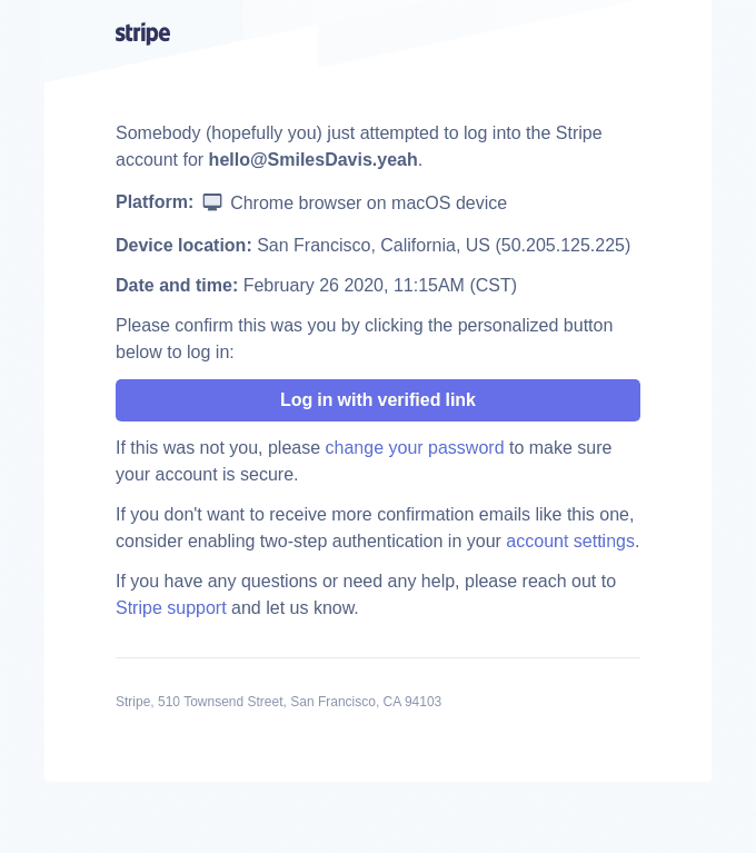 Confirm your login