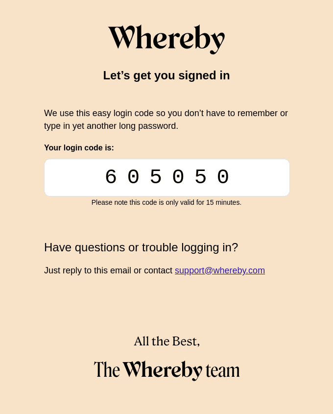 Confirmation code: 605050