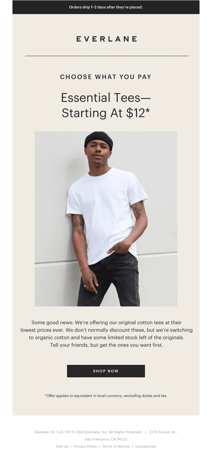 Core Cotton Tees From $12.