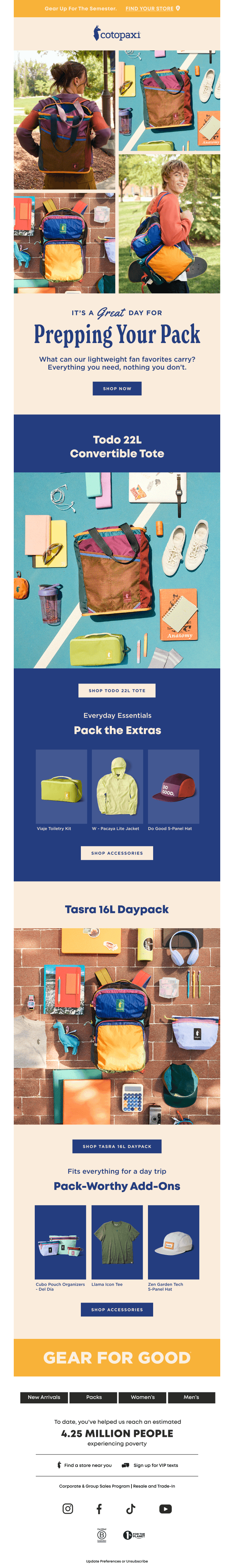 Take a peep 👀 at what's in our packs